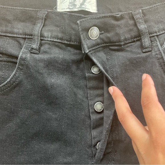 Free People NWT We the Free High Rise French Girl Black Flare Jeans Size 32 - Picture 12 of 15